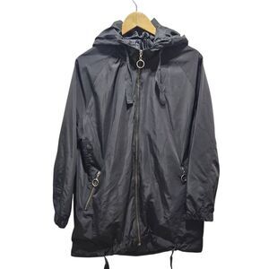 Ambar Outerwear black jacket zip front Hooded 12‎